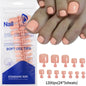 120pcs/Box French Tip Press-On Toenails Pink Color System Square Shape Foot Nails Short Length Glossy Finish False Toe Nails Set NovaCart