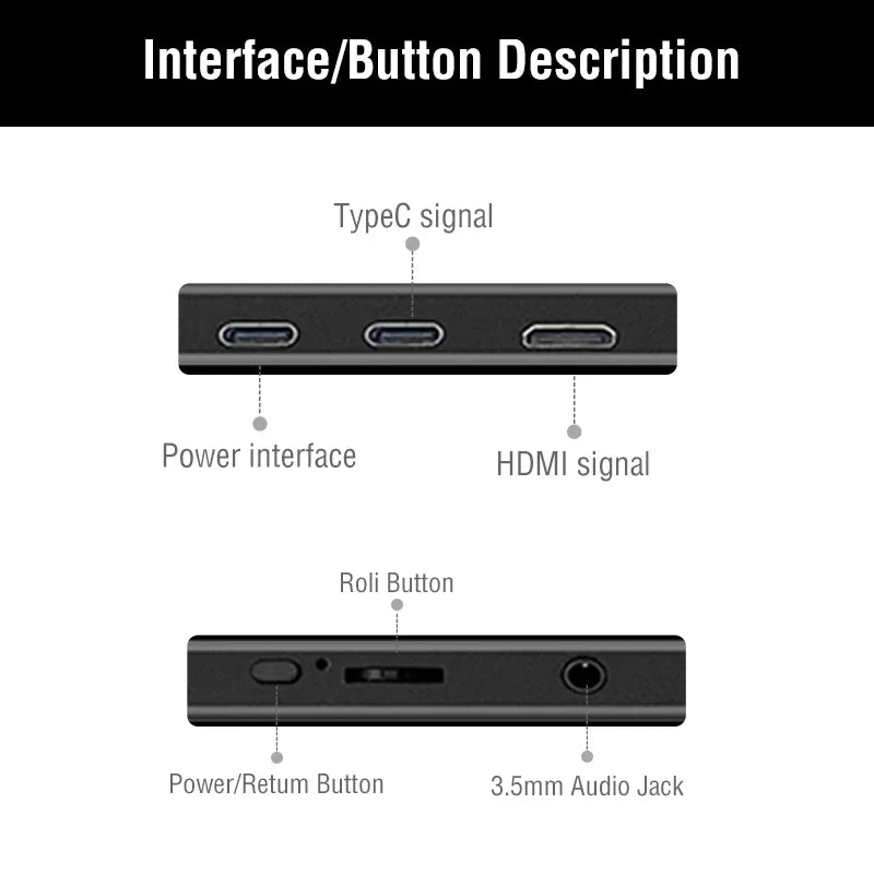 14 Inch Portable  Touch Monitor Non-touch optional 16:10 400cd/m2 Gaming Computer Expand Display For XBox PS4/5 Switch Loptop Pi-Mart