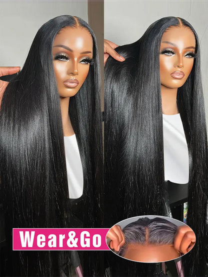 Glueless Preplucked Human Hair Wigs Ready To Wear And Go Brazilian Bone Straight 13x4 HD Lace Frontal Human Hair Wig For Women HOL stores