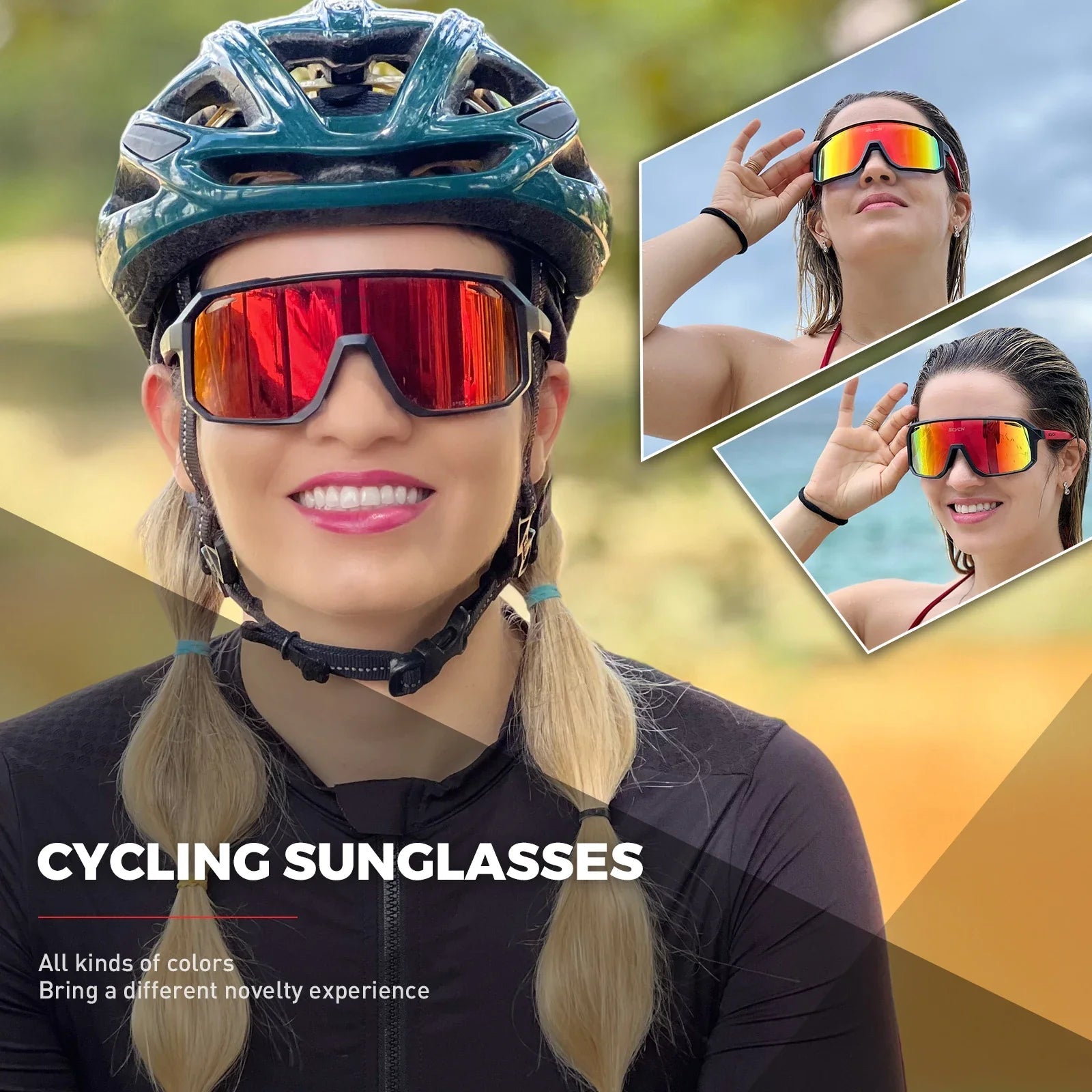 SCVCN New Cycling Glasses Bike Sunglasses Men UV400 Eyewear Outdoor Sports MTB Goggles Bicycle Women Riding Hiking Sunglasses Pi-Mart