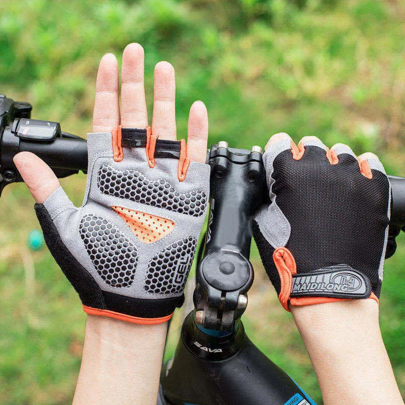 Men Cycling Bicycle Gloves Half Finger Gym Gloves Women Mitten Breathable Anti-slip Glove Fitness Sport Training Gloves Pi-Mart