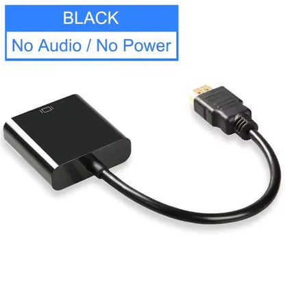 HD 1080P HDMI To VGA Cable Converter With Audio Power Supply HDMI Male To VGA Female Converter Adapter for Tablet Laptop PC TV Pi-Mart