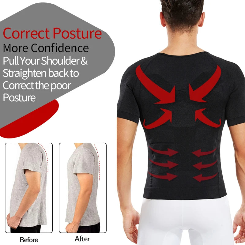 Men Slimming Body Shaper Compression Shirt Gynecomastia Slim Shapewear Belly Shapers Tummy Reducing Tops Waist Trainer Shapewear NovaCart