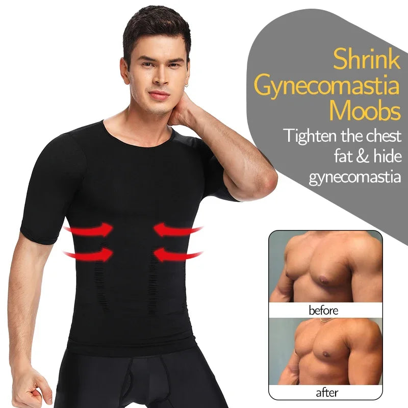 Men Weight Loss Shapewear T-Shirt Body Shaper Slimming Compression Shirts Gynecomastia Undershirt Waist Trainer Muscle Tank Tops NovaCart