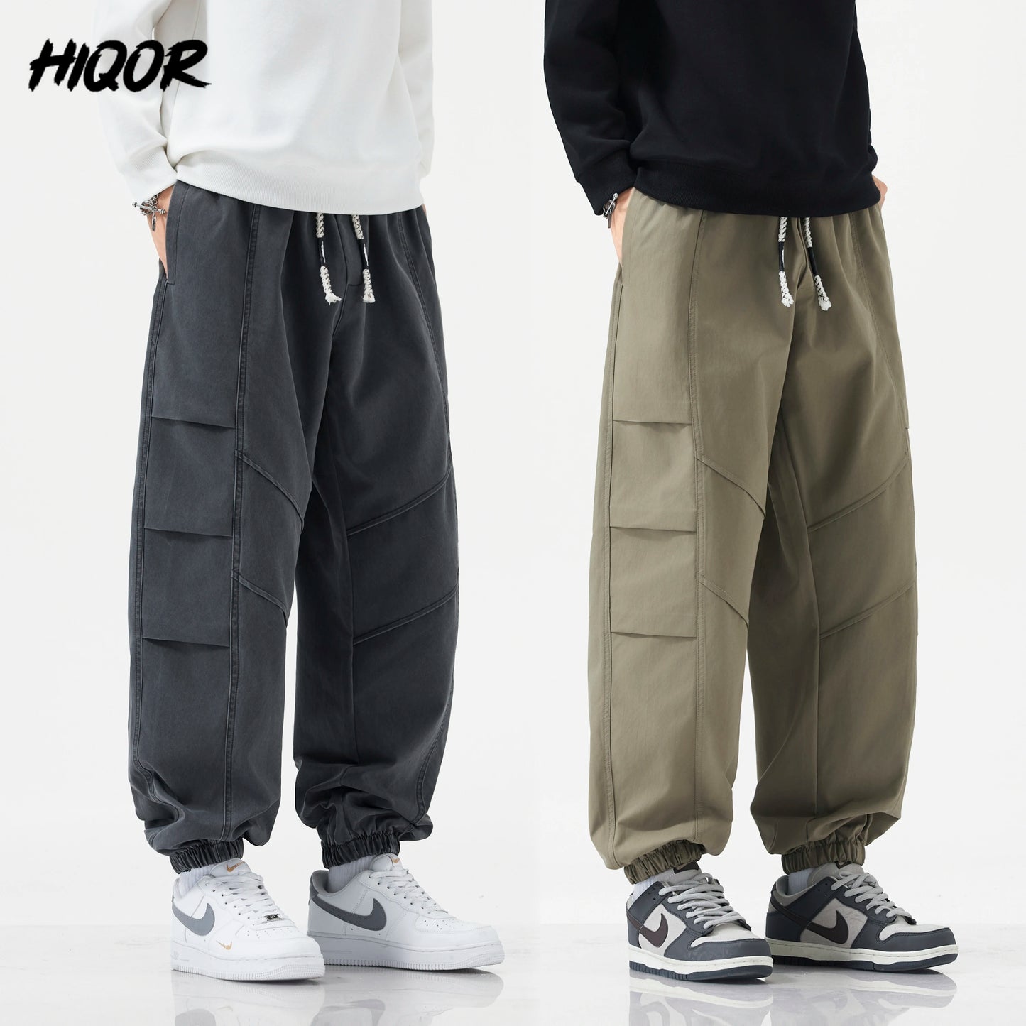 HIQOR Harem Jogger Pants Fashion Men Spring Baggy Trouser Hip Hop Casual Pants Man Pleats Large Size L-6XL Sports Cargo Pants NovaCart