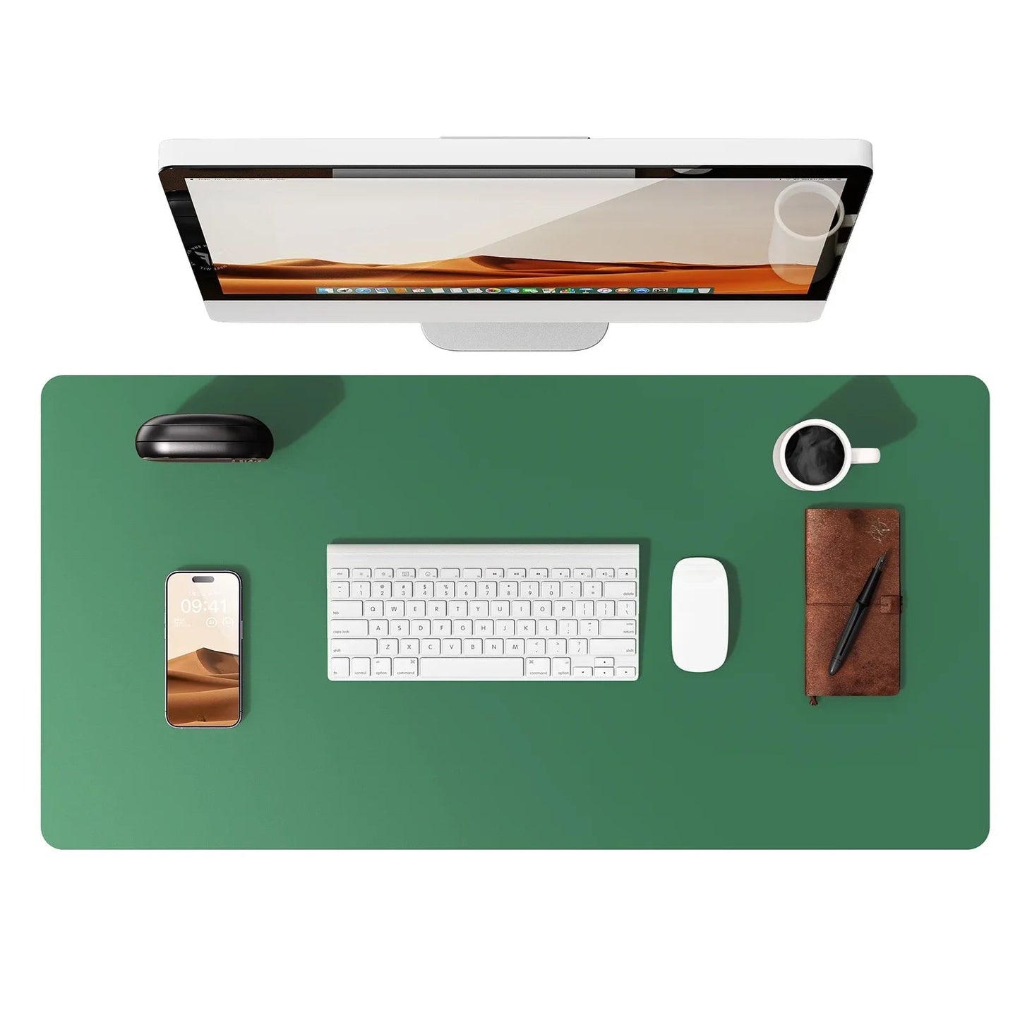Large Mouse Pad,Office Desk Mat, Leather Desk Pad Protector, Non-Slip PU Leather Desk Blotter, Laptop Desk Pad Pi-Mart