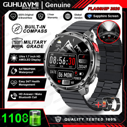 2026 New T-Rex3 Pro 1100mAh Battery Smart Watch GPS path 5ATM Waterproof Sports Run tracker Outdoors Compass Military Smartwatch NovaCart