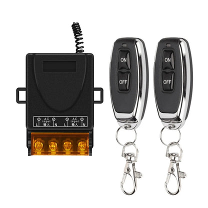 433Mhz Wireless Remote Control Switch AC 110V 220V 10A Relay 1CH Receiver Controller and 2botton RF 433 Mhz Transmitter Pi-Mart