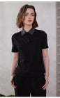K2067L Luxury Brand Women's Clothing Shirt Collar Pima Cotton Summer Short Sleeved T-Shirt ladies clothes NovaCart
