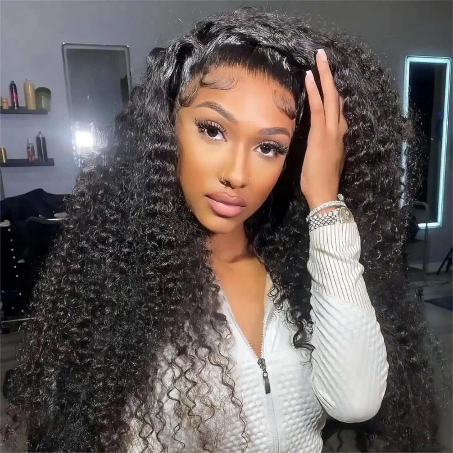 13x6 Glueless 250 Density Brazilian Deep Wave Curly HD Lace Frontal 100% Human Hair Wig For Women Preplucked Best Hair Water Wig NovaCart