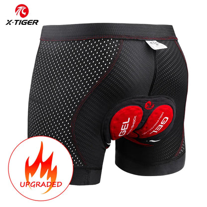 X-TIGER Men's Cycling Underwear with 5D Gel Cushioned MTB Boxer Cycling Shorts Road Cycling Underwear Cycling Equipment Pi-Mart