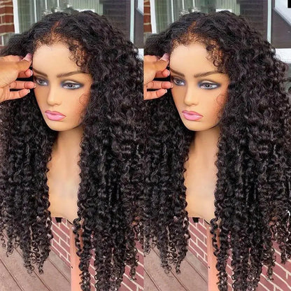 4C Kinky Edges HD Lace Wigs Deep Water Wave 13x6 HD Lace Frontal Wig Human Hair Glueless 30 34 Inch Lace Front Wigs for Women HOL stores
