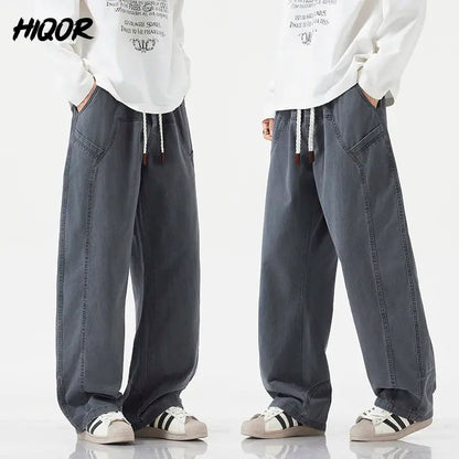 HIQOR High Quality 100% Cotton Work Pants Men Casual Straight Trousers Y2K Man Plus Size Cargo Pants Fashion Solid Workout Pants NovaCart