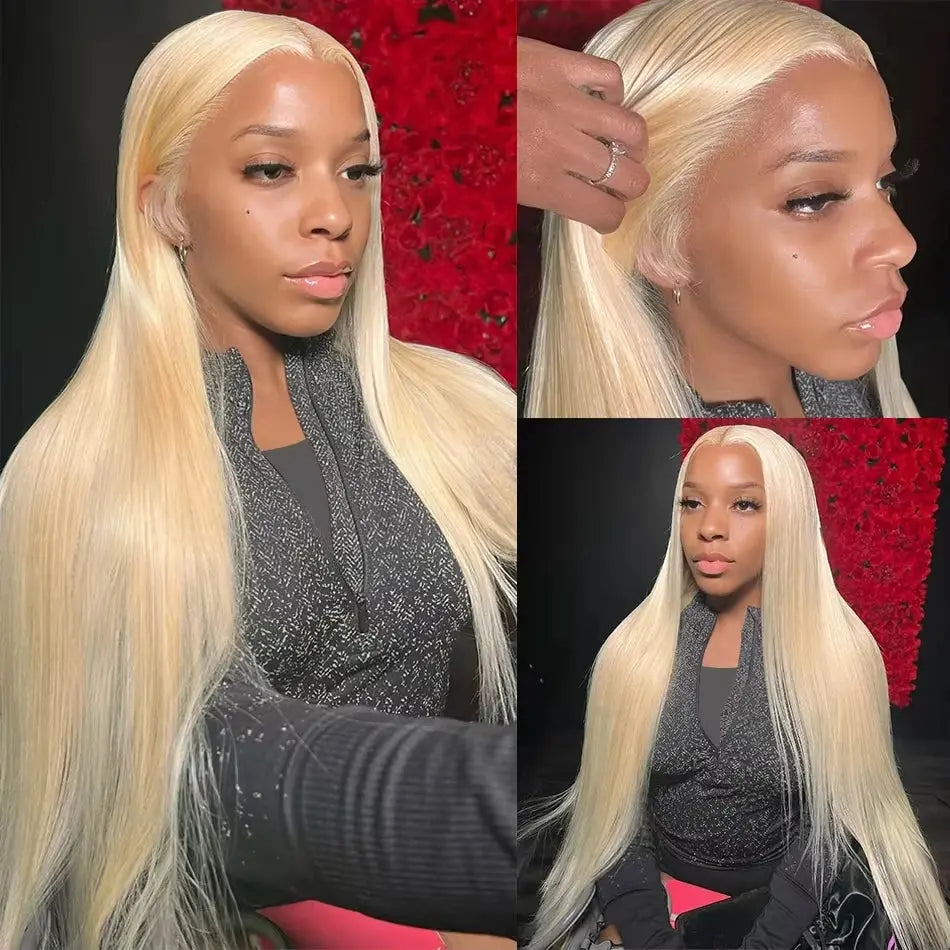 13x4 13x6 HD Transparent Full Frontal Lace 613 Blonde Colored Straight Human Hair Wigs Lace Front Wigs For Women 34 Inches NovaCart