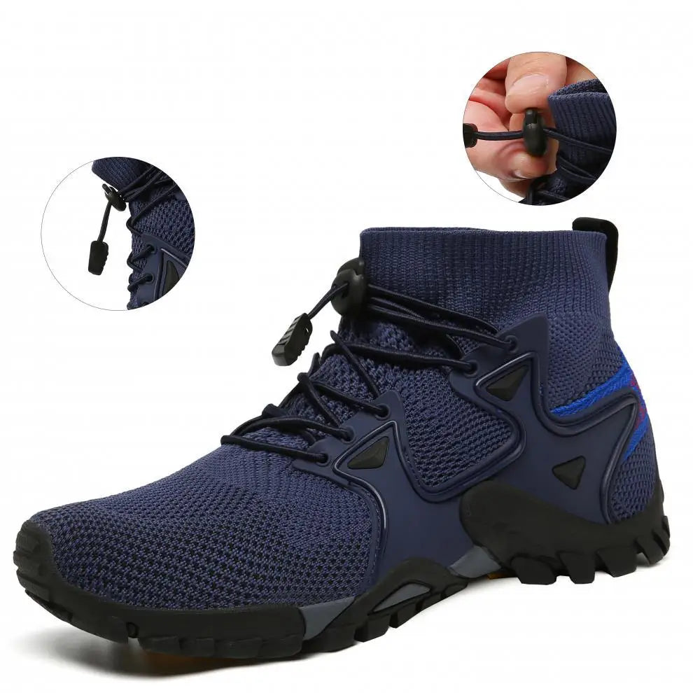 Shoes for Men Walking  2023 Summer New High Top Boots Breathable Mesh Mountaineering Outdoor Comfortable Leisure Travel Sneakers NovaCart