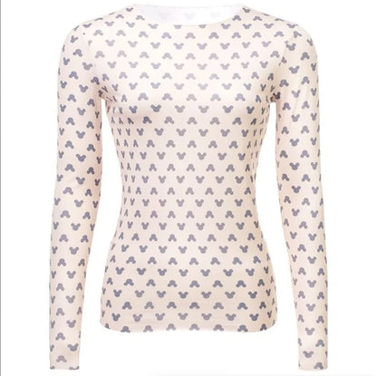 Woman Clothes Korean Moon Print Long Sleeve T-Shirt Fashion Casual Layered Sun Protection Top Ice Silk Basic Tee Spring Autumn NovaCart