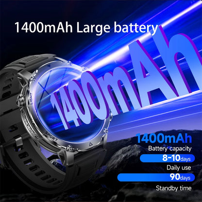 2026 New GPS Smart Watch For Men 1400mAh Battery Outdoor Sports Compass Watches Bluetooth Call IP68 Waterproof Smartwatch gift NovaCart