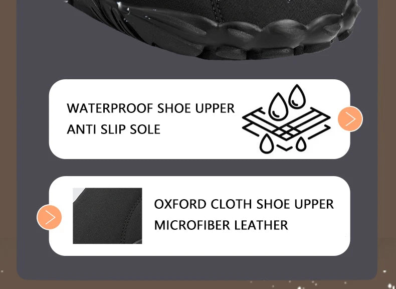 Snow Boots Men Winter Shoes Barefoot Ankle Boots 36-46 Couple Snow Shoes Outdoor Hiking Shoes Fur Warm Plush Boots NovaCart