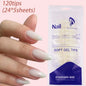 120Pcs Medium Long Square Acrylic French Fake Nails Full Cover Wearable French Press on Nails for Women Mixed Size False Nails NovaCart