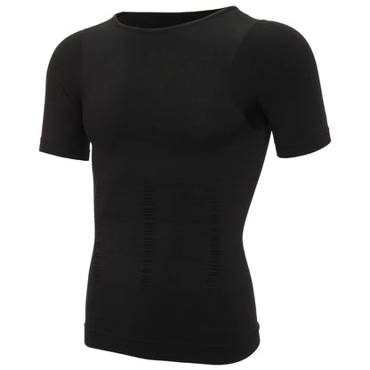Men's Short Sleeve Compression T-Shirt V-neck Shapewear Tummy Control Flat Belly Tank Top Fitness Workout Slimming Body Shaper NovaCart