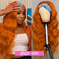 #99J Burgundy Body Wave Headband Glueless Wigs Machine Made Remy Human Hair Wig Brazilian 30 Inch 350 Ginger Human Hair Wigs