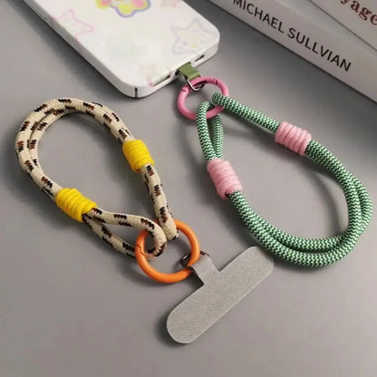 Portable Phone Lanyard Phone Hanging Rope Fashion Candy Color Phone Wrist Straps Nylon Anti-lost Rope Keychain Phone Accessories NovaCart
