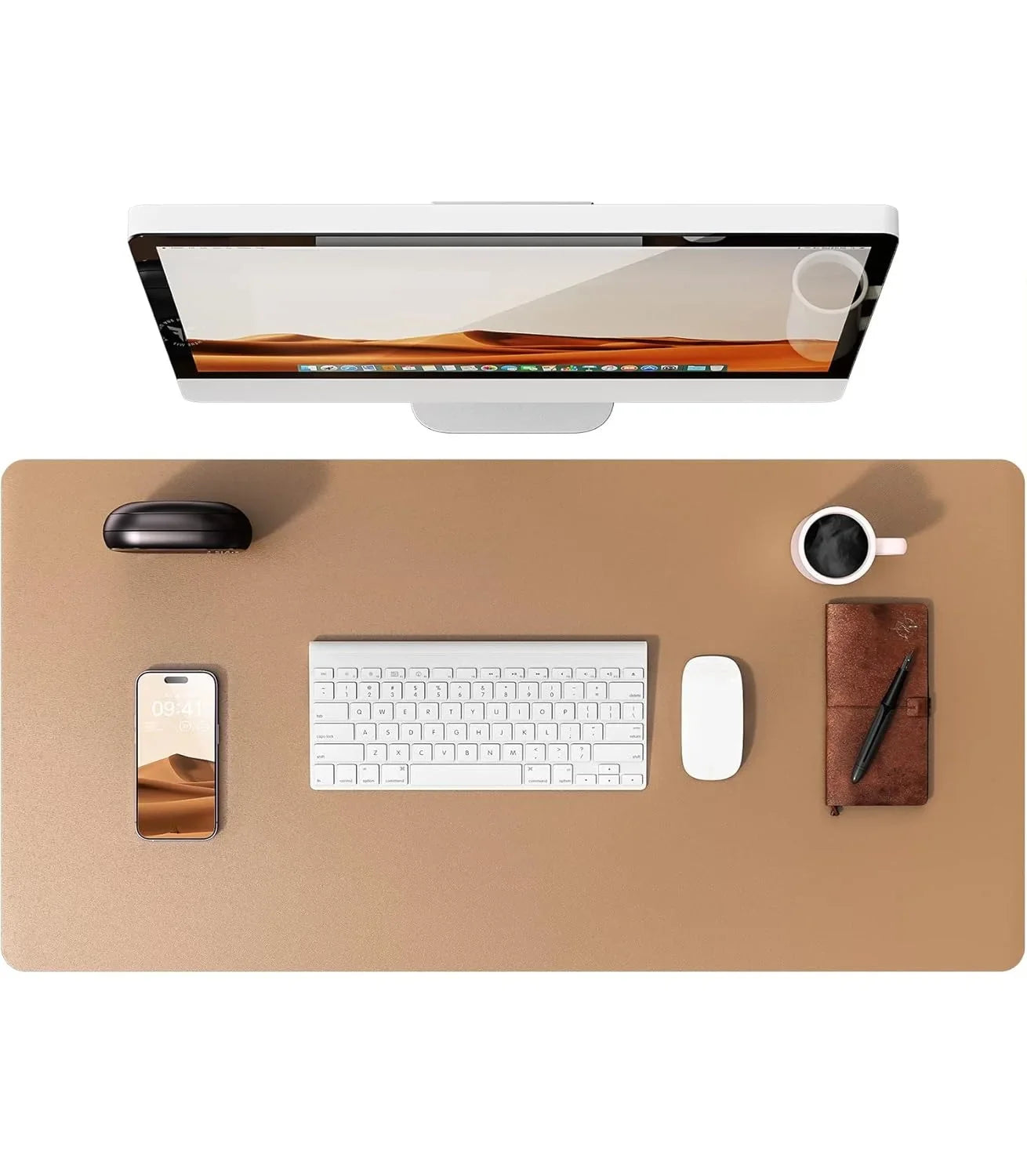 Large Mouse Pad,Office Desk Mat, Leather Desk Pad Protector, Non-Slip PU Leather Desk Blotter, Laptop Desk Pad Pi-Mart