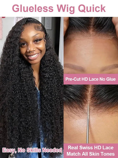 40 50 Inch HD 13x6 Deep Wave Lace Frontal Wigs Brazilian 13x4 Water Wave Curly Lace Front Human Hair Wigs For Women 300 Density NovaCart