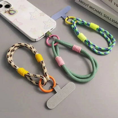 Portable Phone Lanyard Phone Hanging Rope Fashion Candy Color Phone Wrist Straps Nylon Anti-lost Rope Keychain Phone Accessories NovaCart