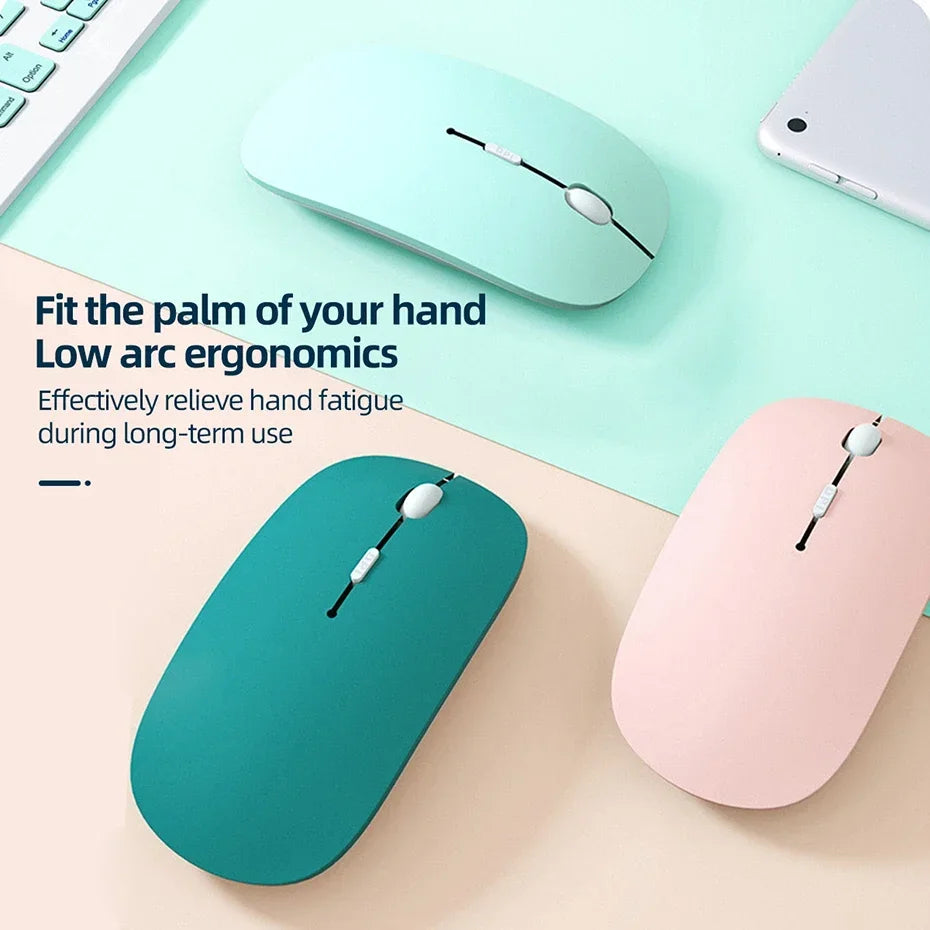 Bluetooth 5.0 Wireless Mouse Ultra Slim Portable Silent Ergonomic for Laptop Tablet PC MacBook Phone Adjustable DPI Ergonomic Pi-Mart