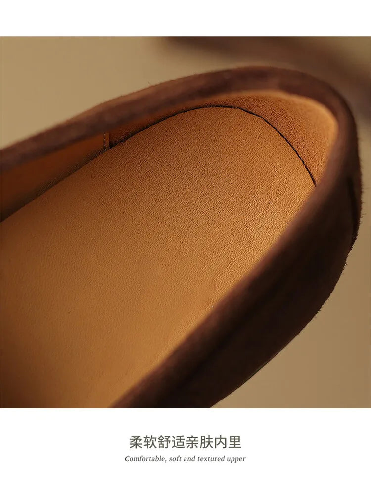 Shoes for Women 2024 Summer Brown Casual Flats Ladies Shoe Fashion Suede Loafers Soft Sole Non-Slip Feminino Zapatos Mujer NovaCart