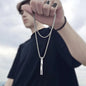 Geometry Interlocking Square Triangle Male Pendant Stacking Streetwear Necklace