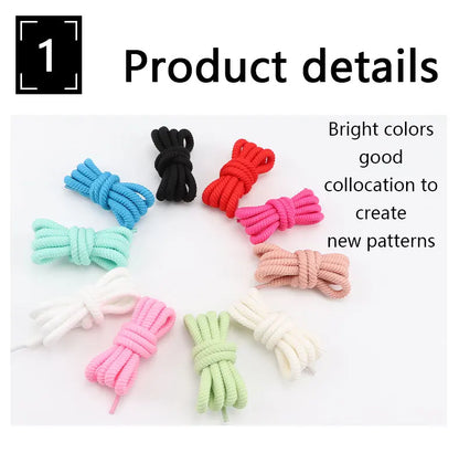 Round Shoelaces Quality 8mm Thicker Shoelace Running Sneakers Laces 1Pair 100/120/140/160CM Boots Shoe Laces Shoes Accessories NovaCart