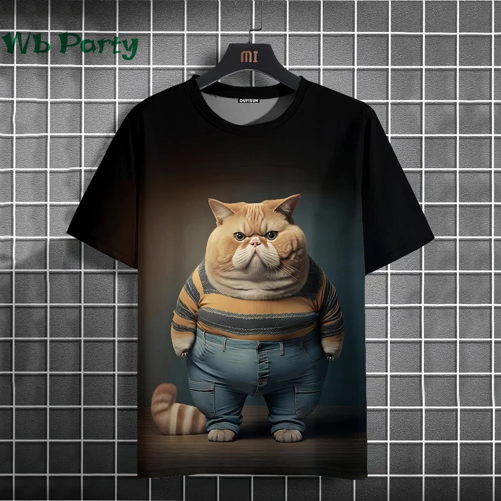Cat Print shirts - Y2K Graphic T-Shirt FitiqueFit