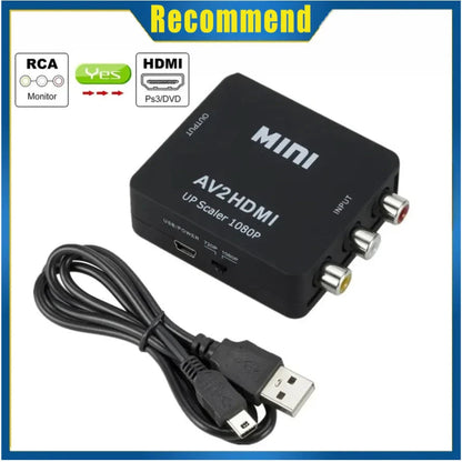 RCA To HDMI Converter with USB Cable 1080P AV To HDMI Adapter AV2HDMI AV/CVSB To HDMI-compatible AV To HDMI Switch HD-MI Adapter Pi-Mart