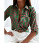 Women’s Printed Long-Sleeve Lapel Shirt | Casual Elegant Blouse FitiqueFit