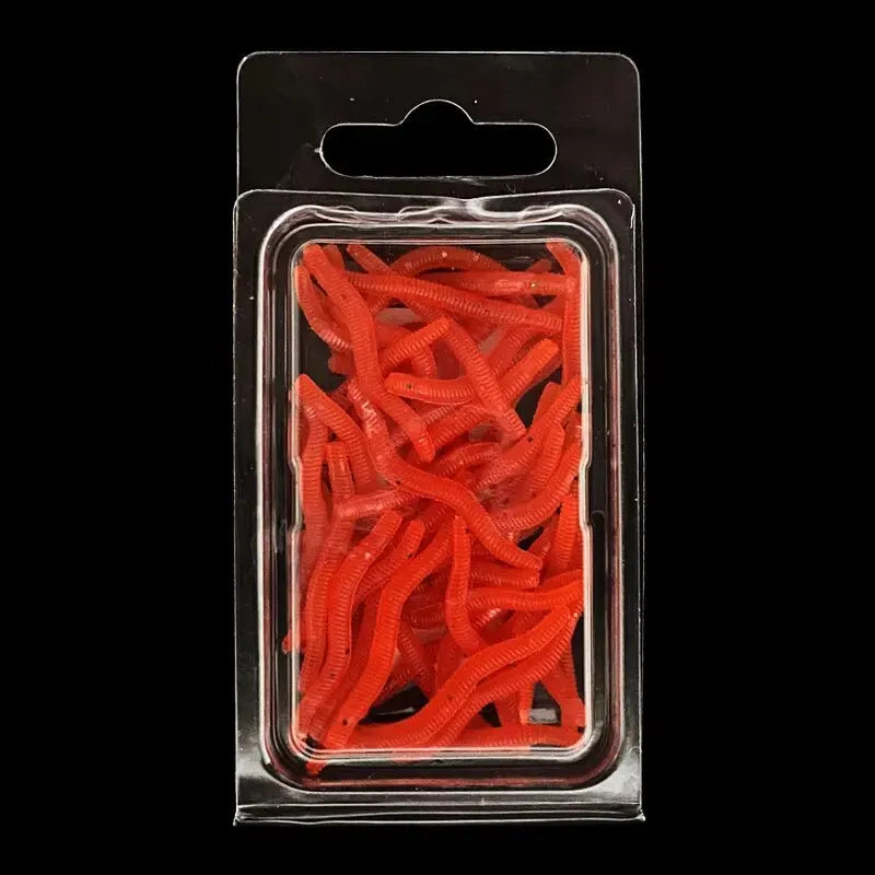 BURLE Lifelike Fishy Smell Red Soft Lures Simulation Earthworm Red Worms Artificial Fishing Lures Pi-Mart