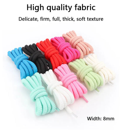 Round Shoelaces Quality 8mm Thicker Shoelace Running Sneakers Laces 1Pair 100/120/140/160CM Boots Shoe Laces Shoes Accessories NovaCart