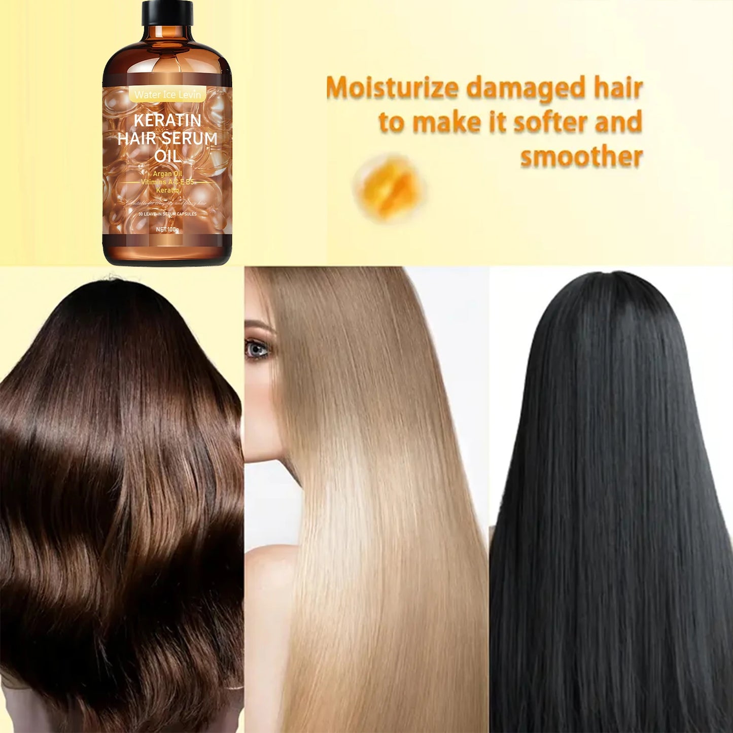 Hair Care Essential Oil, Repairs Hair Roots and Fills Cuticles and Pores, Deeply Nourishes and Locks in Moisture, Moisturizes Dry Hair