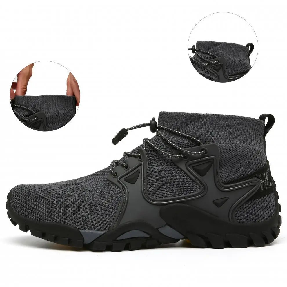 Shoes for Men Walking  2023 Summer New High Top Boots Breathable Mesh Mountaineering Outdoor Comfortable Leisure Travel Sneakers NovaCart