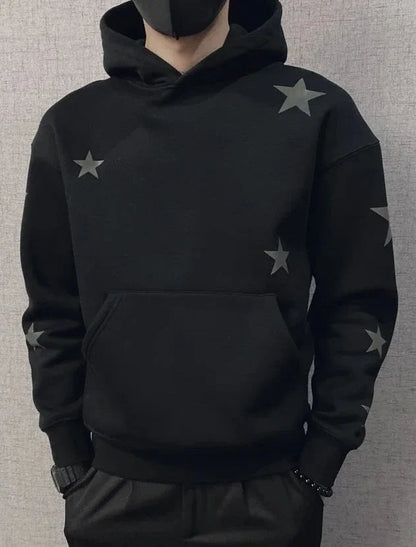Hoodies Graphic Sweatshirt for Men Black Hip Hop Male Clothes Loose Luxury Aesthetic Emo 90s Vintage Simple Winter S Warm Hooded NovaCart