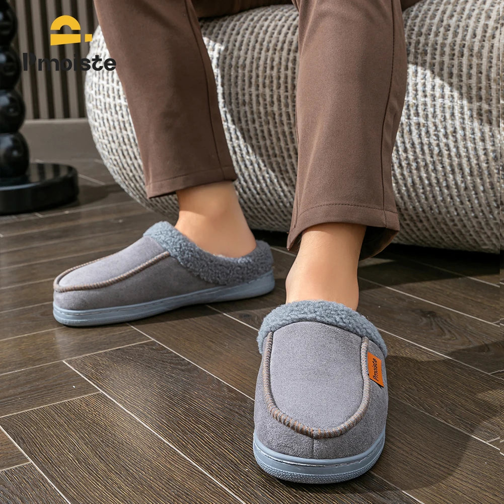 House Suede Slippers for Men TPR Sole Non Slip Durable Soft Warm Memory Foam Cushion Comfortable Living Room Shoes NovaCart
