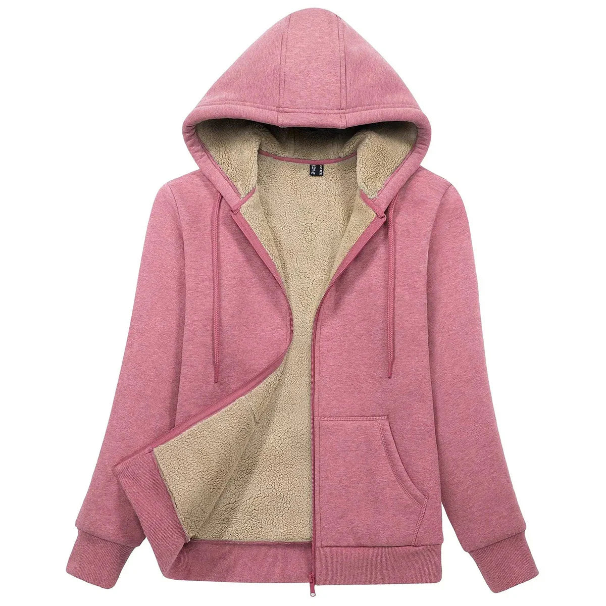 Sherpa-Lined Fleece Zip-Up Hoodie Jacket Women FitiqueFit