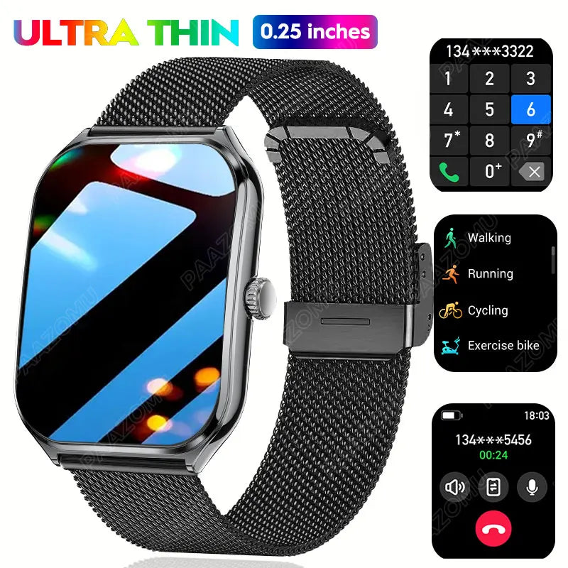 2026 New Smartwatch 1.96 inch Ultra-thin Bluetooth Call Health Monitor IP68 Waterproof 100 Sport Smart Bracelet For  Android iOS NovaCart