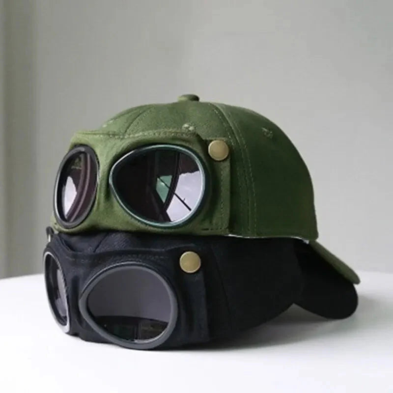 Aviator Baseball Cap – Unisex Summer Hat with Built-In Sunglasses FitiqueFit