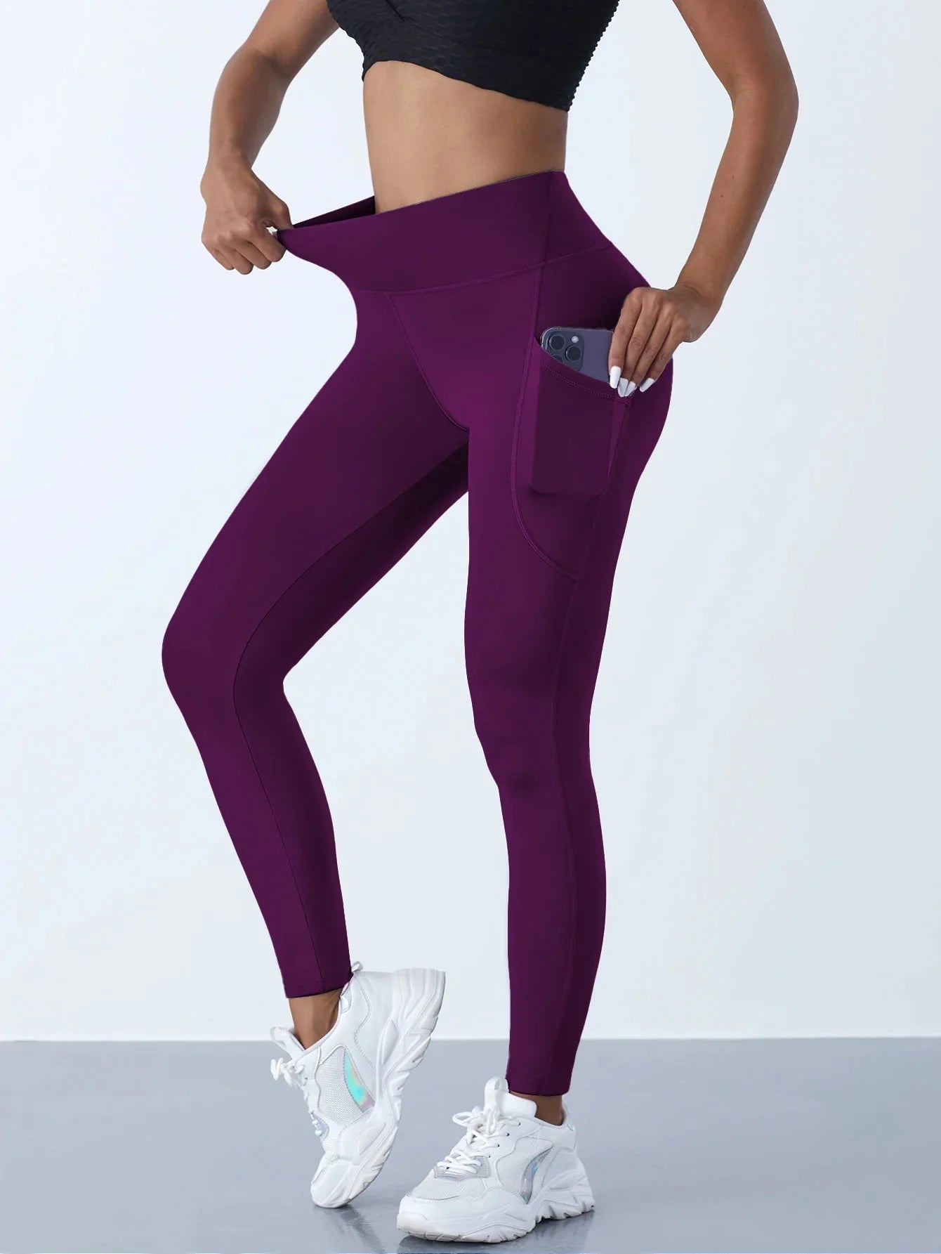 High Waist Pocket Stretch Leggings Women FitiqueFit