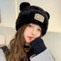 Letter Bear Ears Knitted Woolen Hat – Cute Cat-Ears Beanie for Women FitiqueFit