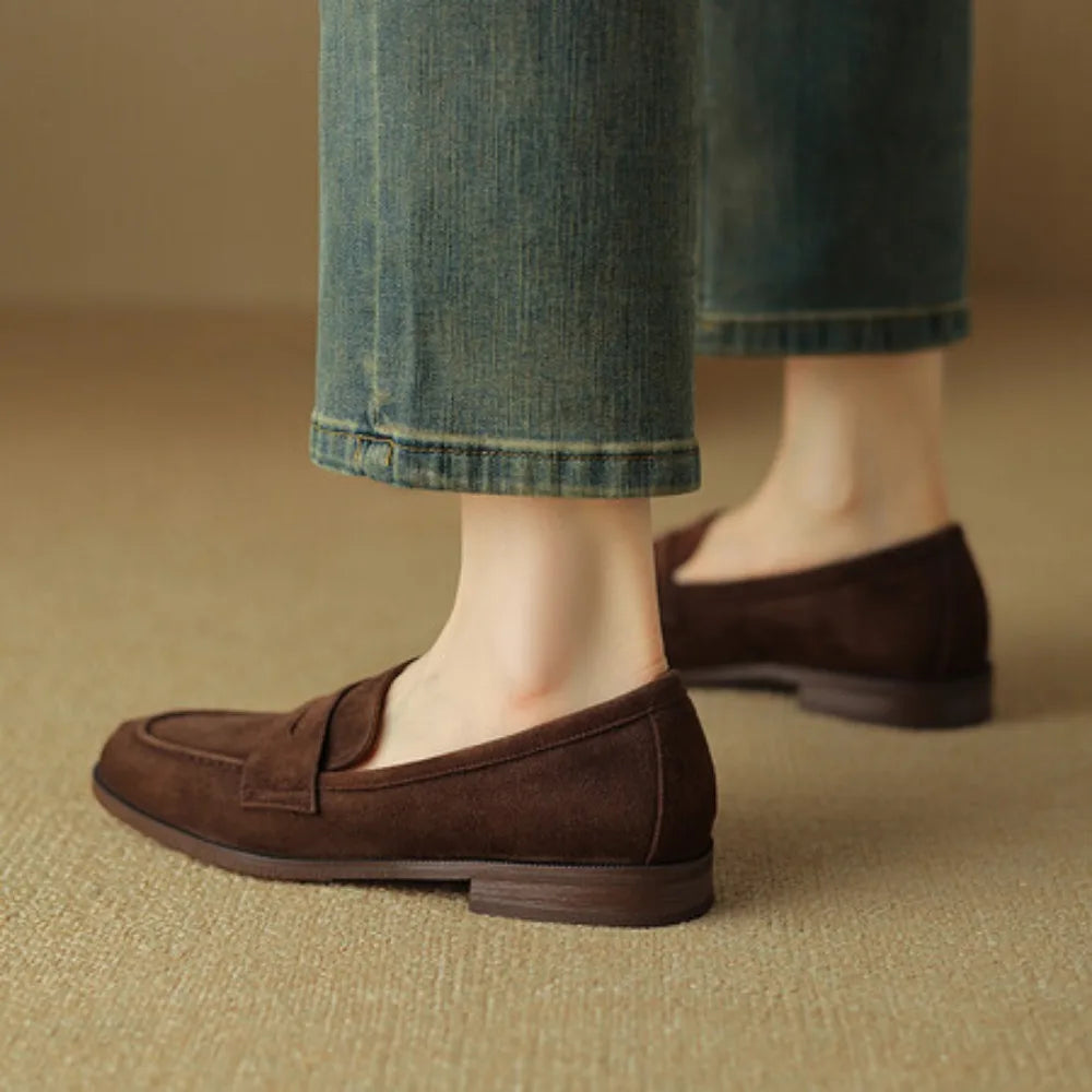 Shoes for Women 2024 Summer Brown Casual Flats Ladies Shoe Fashion Suede Loafers Soft Sole Non-Slip Feminino Zapatos Mujer NovaCart