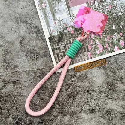 Wrist Strap for Phone Contrasting Colors Lanyard Keys Metal Keyring Accessories With Patch Cellphone Charm Luxury Hand Strap NovaCart