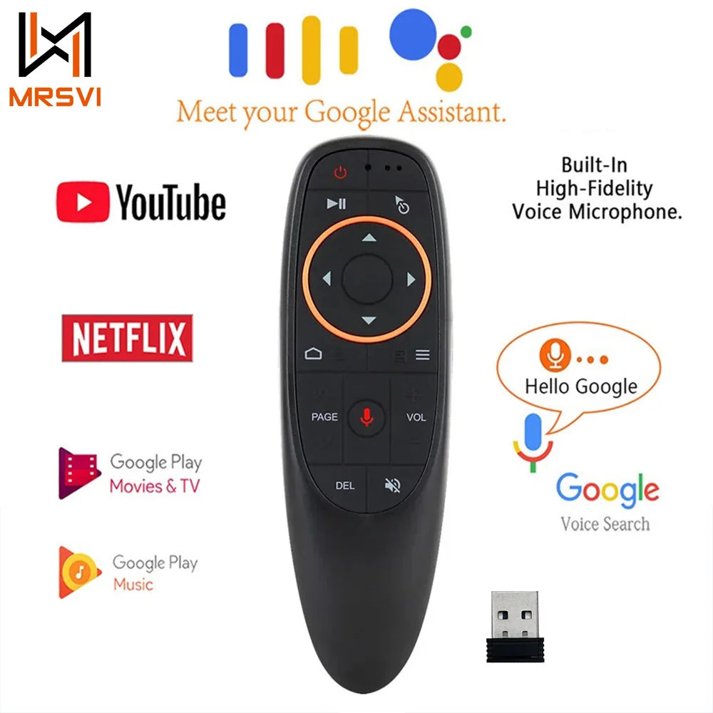 MRSVI G10S Universal Voice Remote Control 2.4G Wireless IR Learning Air Mouse Control for H96 MAX/X88 Pro Android TV Box Pi-Mart